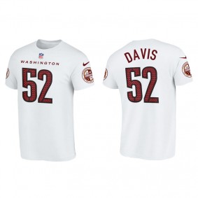 Men's Washington Commanders Jamin Davis White Name & Number  T-Shirt