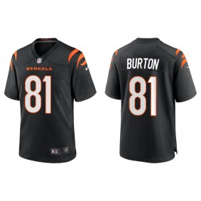 Men's Jermaine Burton Cincinnati Bengals Black Game Jersey