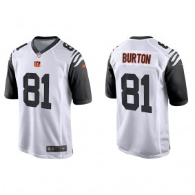 Men's Jermaine Burton Cincinnati Bengals White Alternate Game Jersey