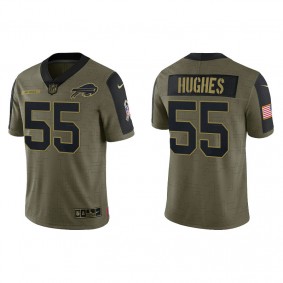 Men's Buffalo Bills Jerry Hughes Olive 2021 Salute To Service Jersey