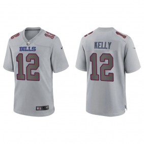 Men's Jim Kelly Buffalo Bills Gray Atmosphere Fashion Game Jersey