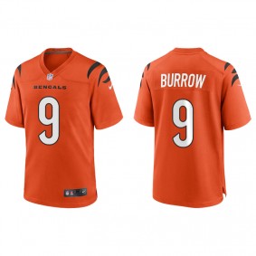 Men's Cincinnati Bengals Joe Burrow Orange Game Jersey