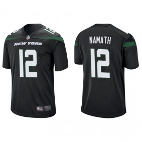 Men's New York Jets Joe Namath Black Game Jersey