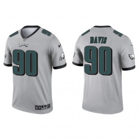 Men's Philadelphia Eagles Jordan Davis Silver 2022 NFL Draft Inverted Legend Jersey