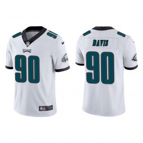 Men's Philadelphia Eagles Jordan Davis White 2022 NFL Draft Vapor Limited Jersey