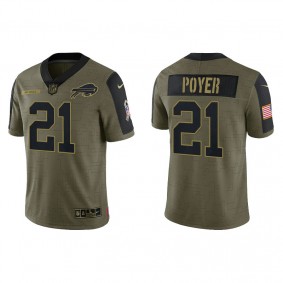 Men's Buffalo Bills Jordan Poyer Olive 2021 Salute To Service Jersey