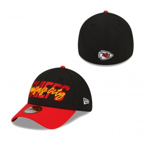 Men's Kansas City Chiefs New Era Black Red 2022 NFL Draft 39THIRTY Flex Hat