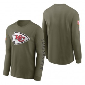 Men's Kansas City Chiefs Olive 2022 Salute To Service Long Sleeve T-Shirt