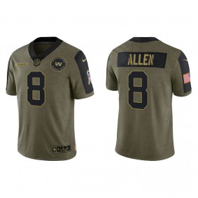 Men's Washington Football Team Kyle Allen Olive 2021 Salute To Service Jersey