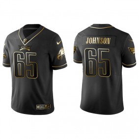 Men's Philadelphia Eagles Lane Johnson Black Golden Edition Jersey