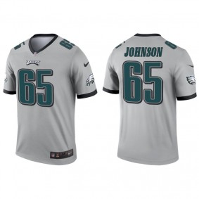 Men's Philadelphia Eagles Lane Johnson Silver Inverted Legend Jersey