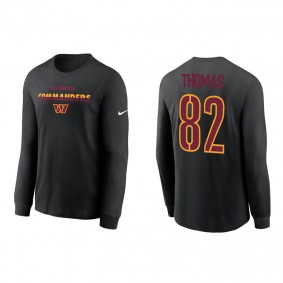 Men's Washington Commanders Logan Thomas Black Script Long Sleeve T-Shirt