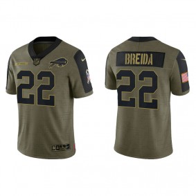 Men's Buffalo Bills Matt Breida Olive 2021 Salute To Service Jersey