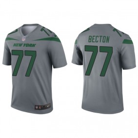 Men's New York Jets Mekhi Becton Gray Inverted Legend Jersey