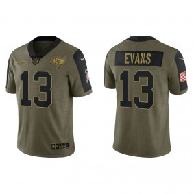 Men's Tampa Bay Buccaneers Mike Evans Olive 2021 Salute To Service Jersey