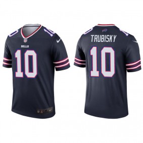 Men's Buffalo Bills Mitchell Trubisky Navy Inverted Legend Jersey