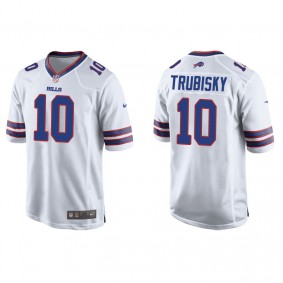 Men's Buffalo Bills Mitchell Trubisky White Game Jersey