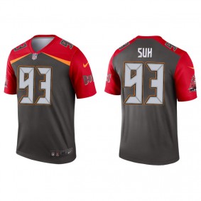 Men's Tampa Bay Buccaneers Ndamukong Suh Pewter Inverted Legend Jersey