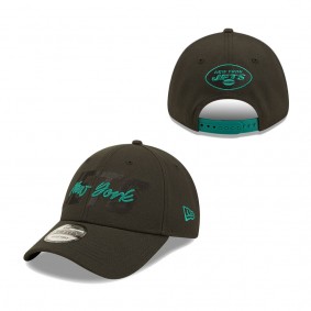 Men's New York Jets New Era Black 2022 NFL Draft 9FORTY Adjustable Hat