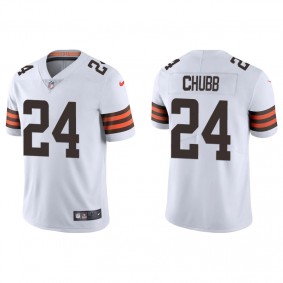 Men's Cleveland Browns Nick Chubb White Vapor Limited Jersey