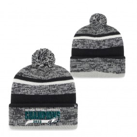 Men's Philadelphia Eagles '47 Black 2022 NFC Champions Northward Cuffed Pom Knit Hat