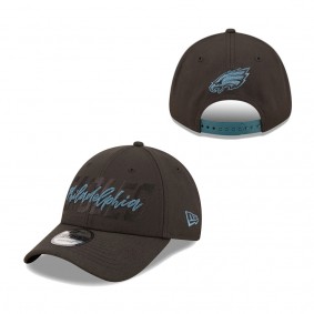 Men's Philadelphia Eagles New Era Black 2022 NFL Draft 9FORTY Adjustable Hat