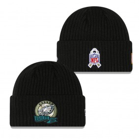 Men's Philadelphia Eagles Black 2022 Salute To Service Knit Hat