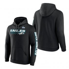 Men's Philadelphia Eagles Fanatics Branded Black Super Bowl LVII Star Trail Pullover Hoodie