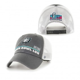 Men's Philadelphia Eagles '47 Charcoal Super Bowl LVII Mesa Trucker Clean Up Adjustable Hat