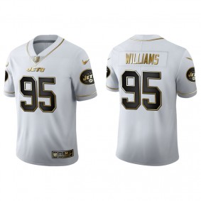 Men's New York Jets Quinnen Williams White Golden Edition Jersey