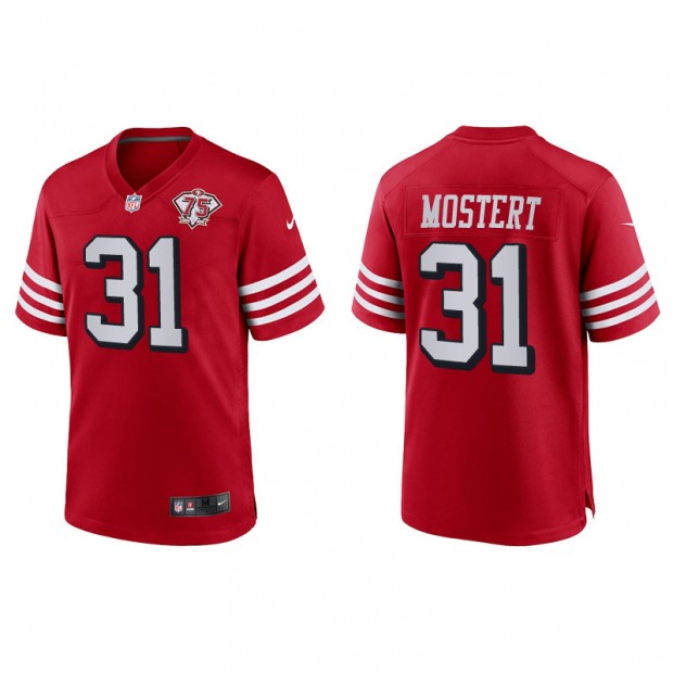 Raheem Mostert Scarlet Jersey 49ers 75th Anniversary Game
