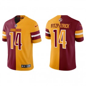 Men's Washington Commanders Ryan Fitzpatrick Burgundy Gold Split  Jersey