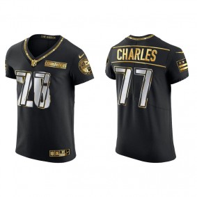 Men's Washington Commanders Saahdiq Charles Black Golden Edition Elite Jersey