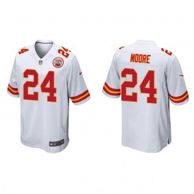 Men's Kansas City Chiefs Skyy Moore White 2022 NFL Draft Game Jersey