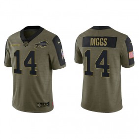 Men's Buffalo Bills Stefon Diggs Olive 2021 Salute To Service Jersey