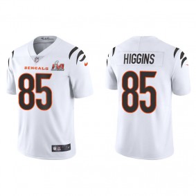 Men's Cincinnati Bengals Tee Higgins White Super Bowl LVI Vapor Limited Jersey