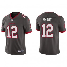 Men's Tampa Bay Buccaneers Tom Brady Pewter Vapor Limited Jersey