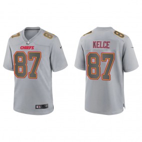 Men's Travis Kelce Kansas City Chiefs Gray Atmosphere Fashion Game Jersey