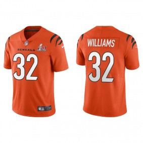 Men's Cincinnati Bengals Trayveon Williams Orange Super Bowl LVI Vapor Limited Jersey