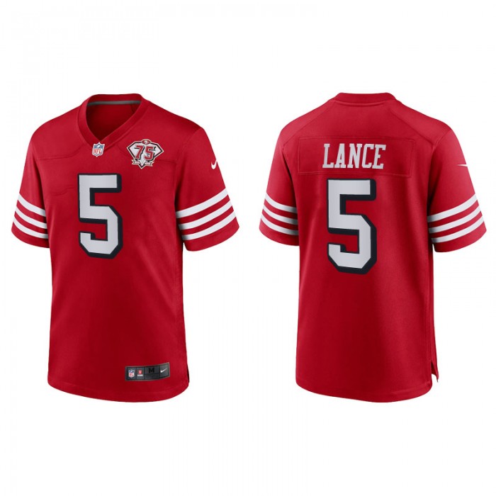Trey Lance Scarlet Jersey 49ers 75th Anniversary Game