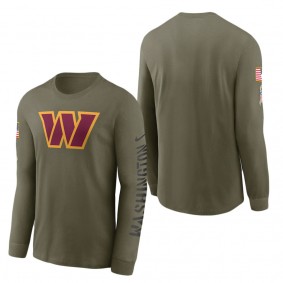 Men's Washington Commanders Olive 2022 Salute To Service Long Sleeve T-Shirt