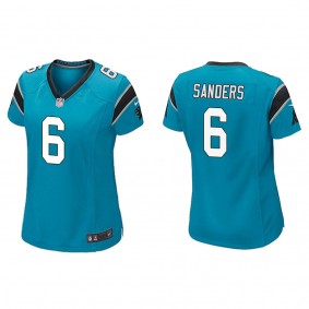 Women's Carolina Panthers Miles Sanders Blue Game Jersey