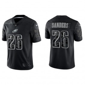 Miles Sanders Philadelphia Eagles Black Reflective Limited Jersey