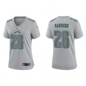 Miles Sanders Women's Philadelphia Eagles Gray Atmosphere Fashion Game Jersey