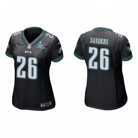 Miles Sanders Women's Philadelphia Eagles Super Bowl LVII Black Game Jersey