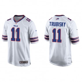 Men's Buffalo Bills Mitchell Trubisky White Game Jersey