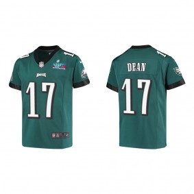 Nakobe Dean Youth Philadelphia Eagles Super Bowl LVII Midnight Green Game Jersey