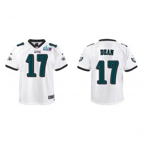 Nakobe Dean Youth Philadelphia Eagles Super Bowl LVII White Game Jersey