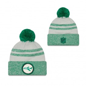 Men's New York Jets Kelly Green 2022 Sideline Historic Cuffed Pom Knit Hat