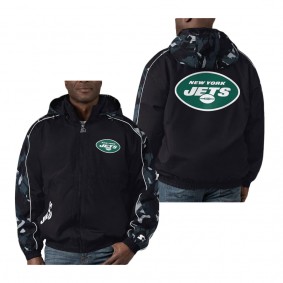 Men's New York Jets Starter Black Thursday Night Gridiron Full-Zip Hoodie